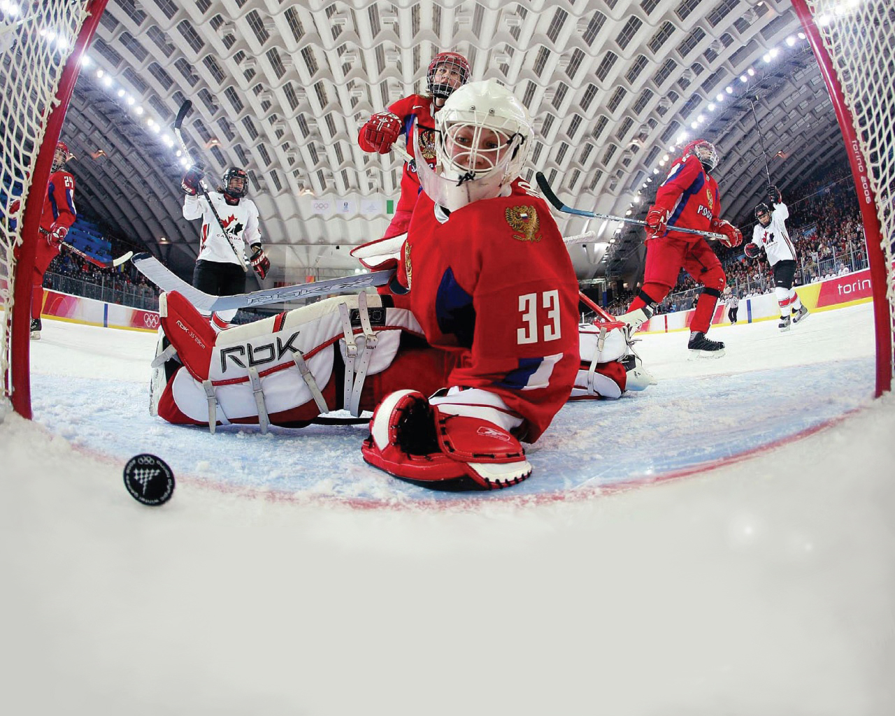 Спорт Хоккей вратарь, россия, канада, лед обои рабочий стол