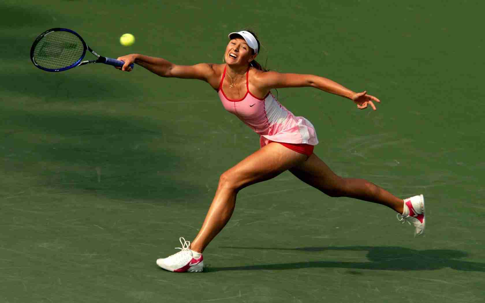 Спорт Теннис девушка, большой теннис, удар, ракетка обои рабочий стол
